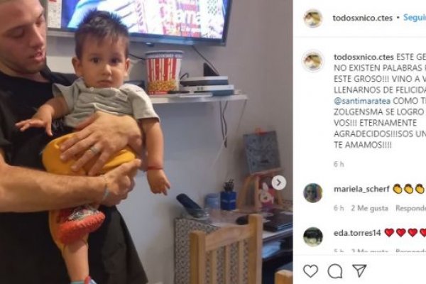 Santiago Maratea visitó a Nicolás Garau y a su familia