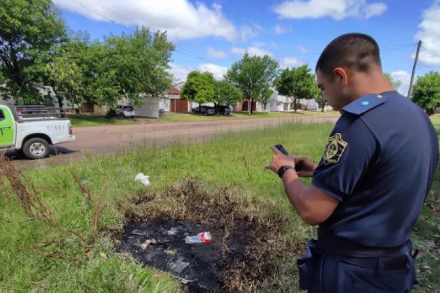 Encontraron quemada una moto denunciada como sustraída