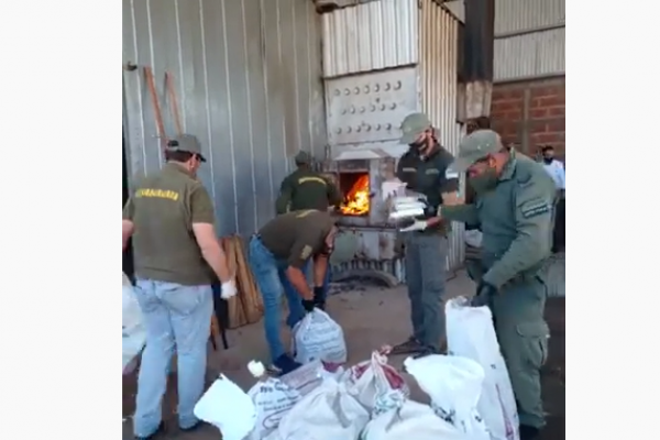 Incineran 20 toneladas de estupefacientes en Corrientes