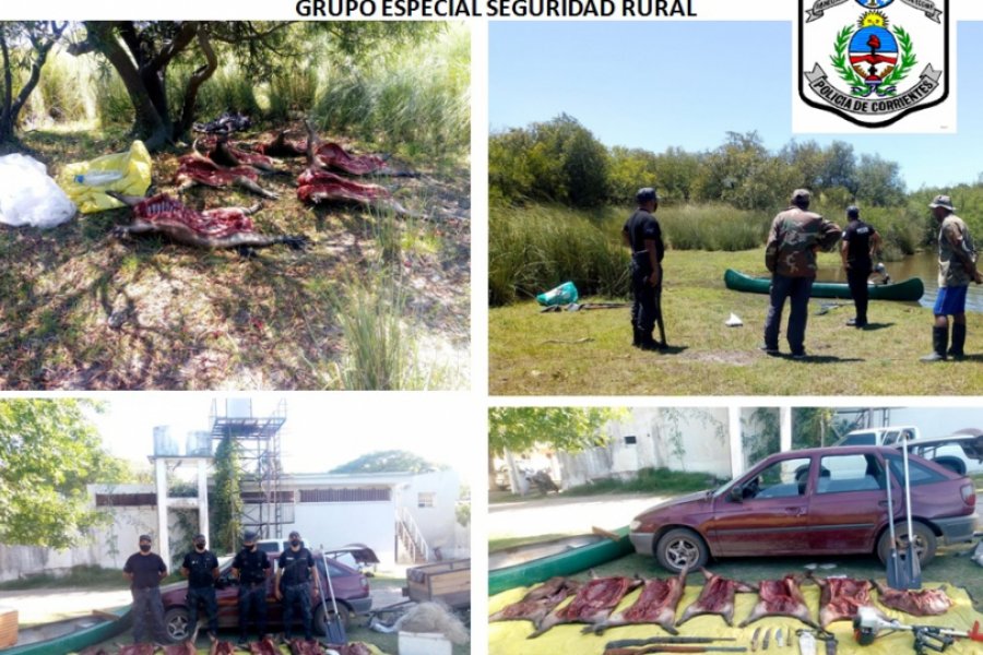 Mercedes: Detenidos con carpinchos faenados y varias armas