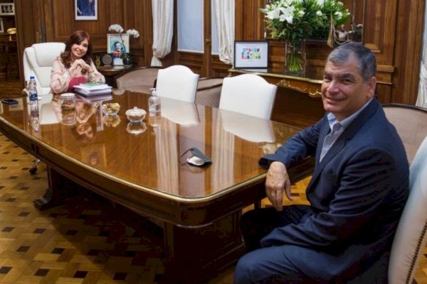 Cristina Fernández recibió a Rafael Correa en su despacho del Senado