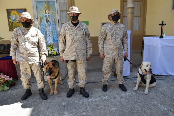 Reconocimiento a dos perros de la Policía que pasan a retiro