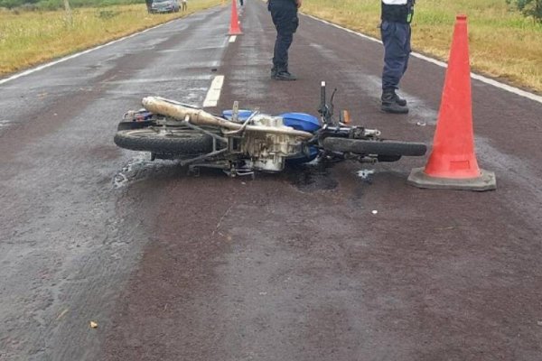 Motociclista herido sobre Ruta Nº12