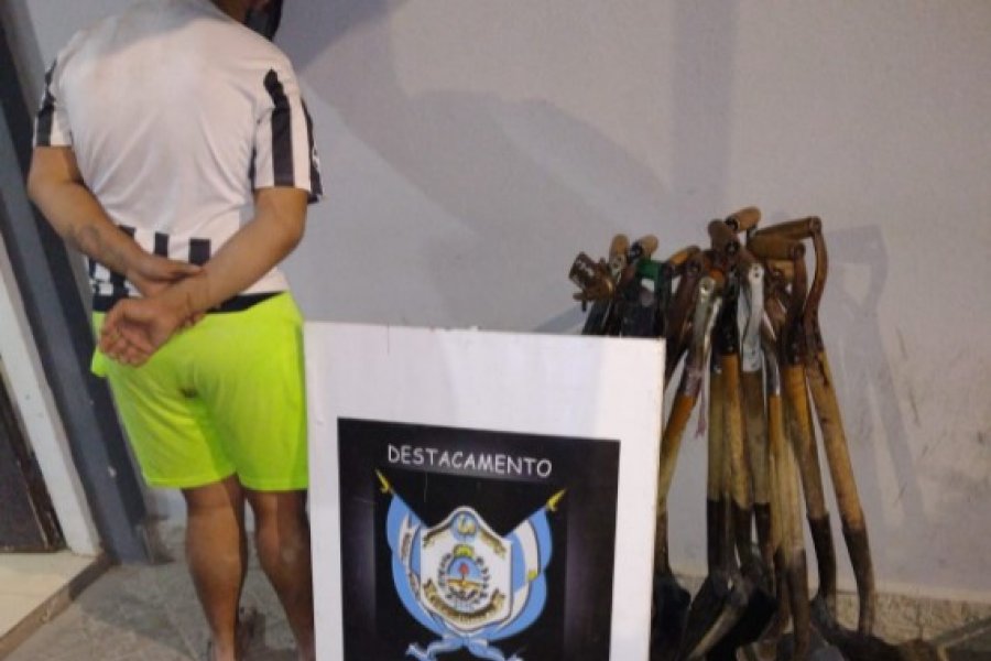 Robó 17 palas de un depósito de la Municipalidad de Corrientes