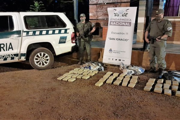 Misiones: Gendarmes descubren más de 45 kilos de marihuana ocultas en el monte