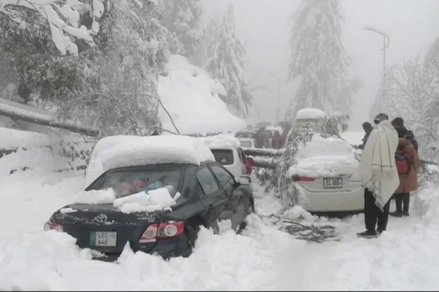 Pakistán: Al menos 21 personas murieron atrapadas en sus coches por una inusual tormenta de nieve