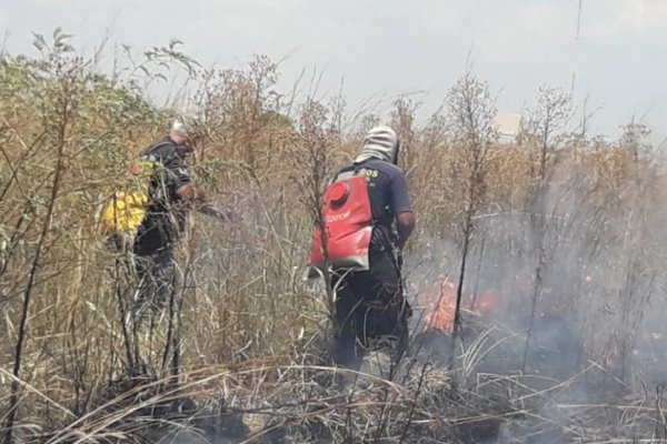 Un incendio de pastizales alertó a vecinos del barrio Santa Catalina