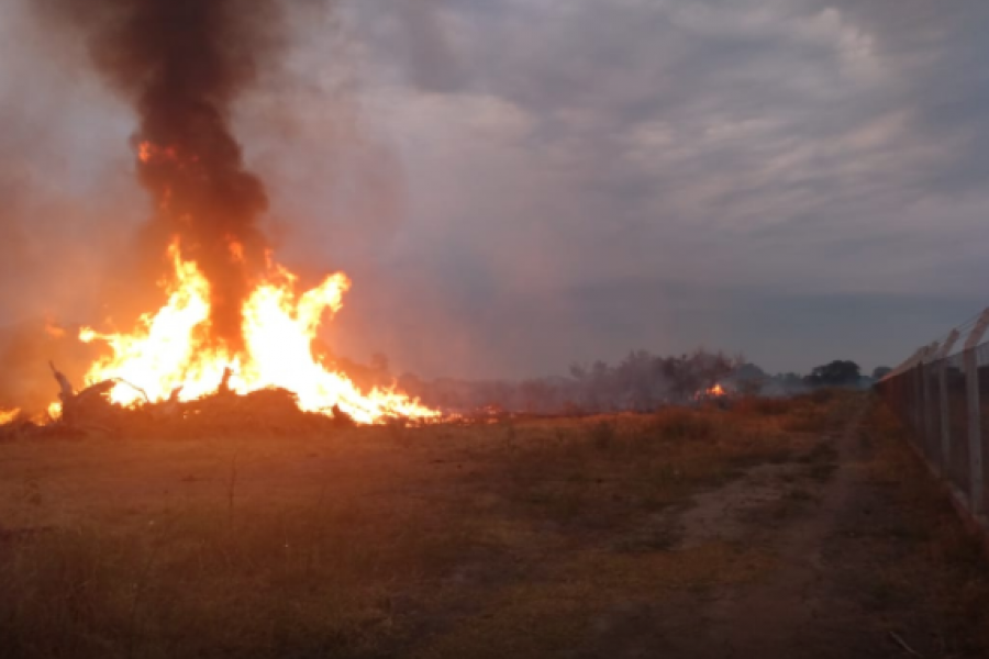 Un incendio de pastizales amenaza con afectar las viviendas en Santa Catalina
