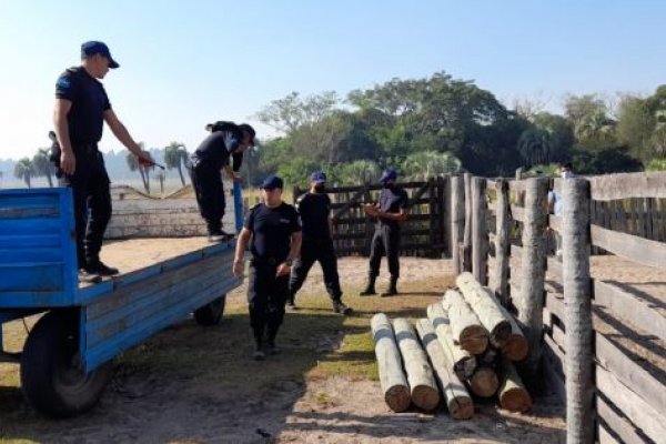 Policías recuperaron 47 postes de tendido eléctrico robados