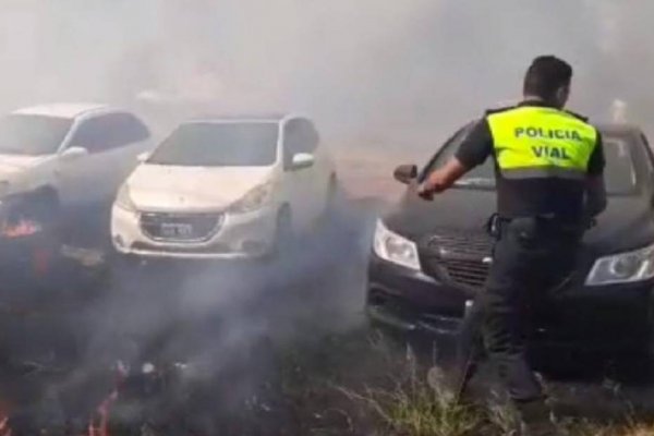 VIDEO| Incendios: Policías ni matafuegos en un control