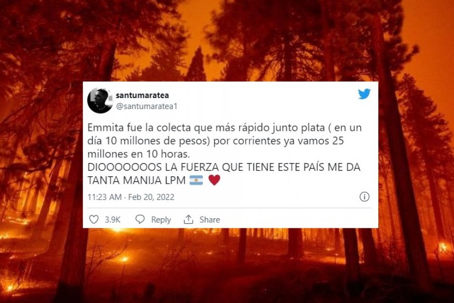 Santi Maratea ya recaudó más de 25 millones para combatir los incendios en Corrientes