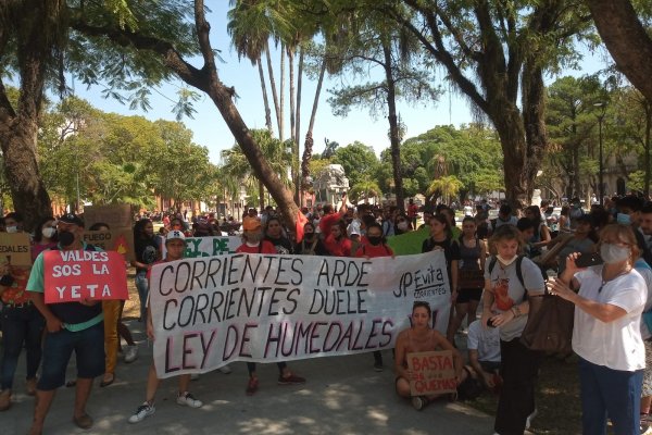 Corrientes: Protesta ambiental frente a casa de gobierno