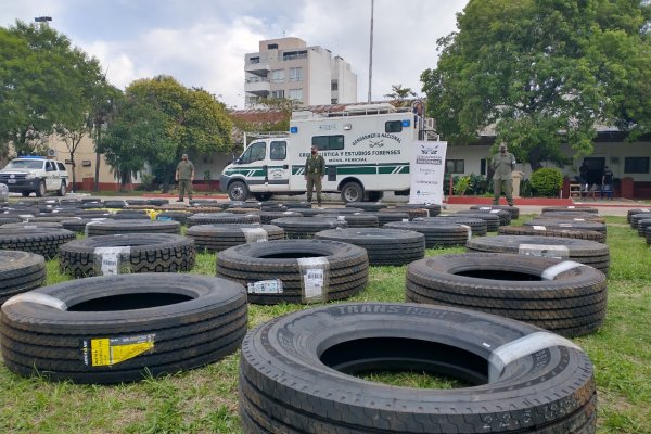 Transporte de encomiendas trasladaba 479 cubiertas ilegales en Corrientes