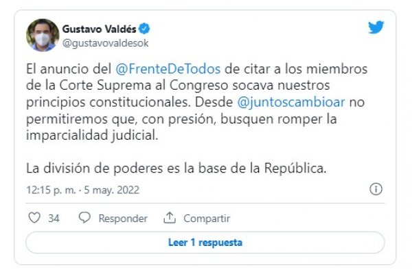Valdés: Citar a los miembros de la Corte socava nuestros principios constitucionales