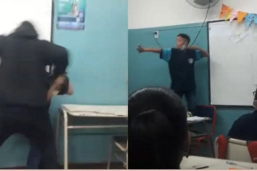 Un chico víctima de bullying y golpeó brutalmente a su agresor dentro del aula