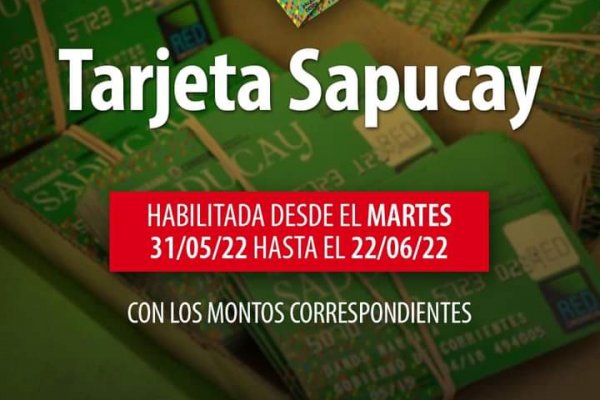 Desde este martes se habilitan las tarjetas Sapucay