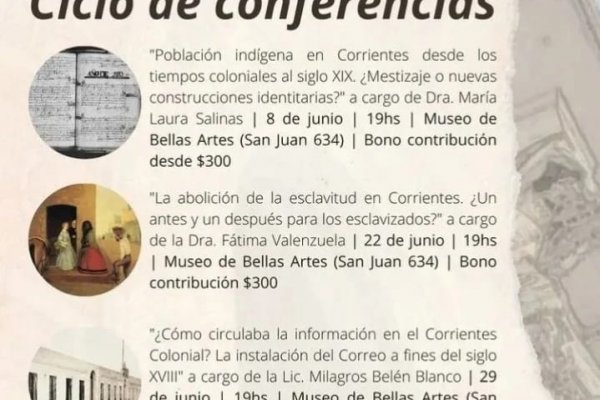 Conferencia “Población indígena en Corrientes desde los tiempos coloniales al siglo XIX