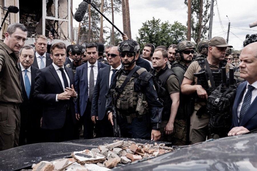Líderes europeos llegaron a Ucrania y visitaron la ciudad devastada de Iripin
