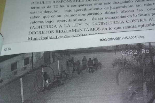 Goya: Revelan el motivo real de una multa municipal a una vecina