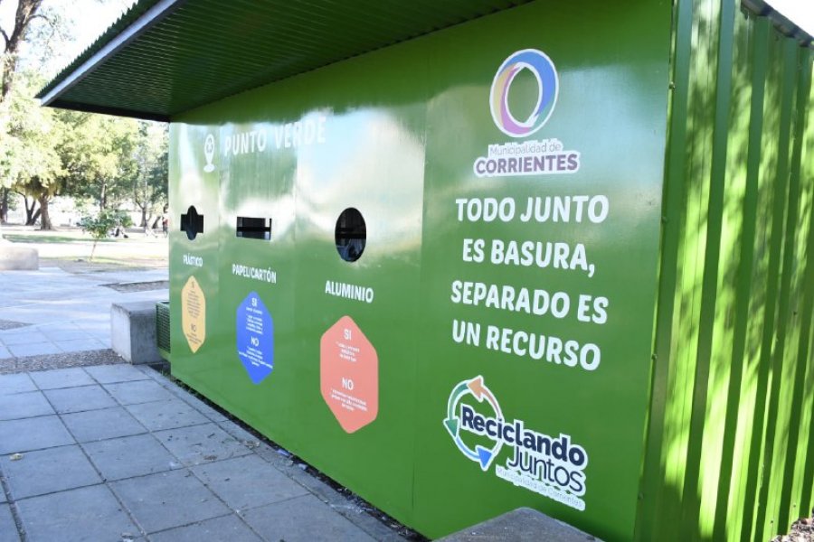 Renovaron el punto verde del parque Mitre y continúan promoviendo la separación de residuos