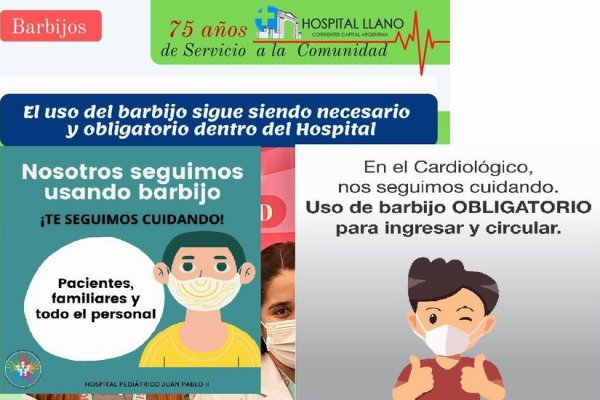 Corrientes: Instituciones de salud continuarán con el uso obligatorio del barbijo