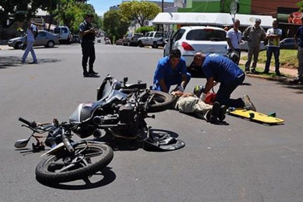 Goya: Hombre se encuentra internado tras sufrir graves heridas al caer de su moto