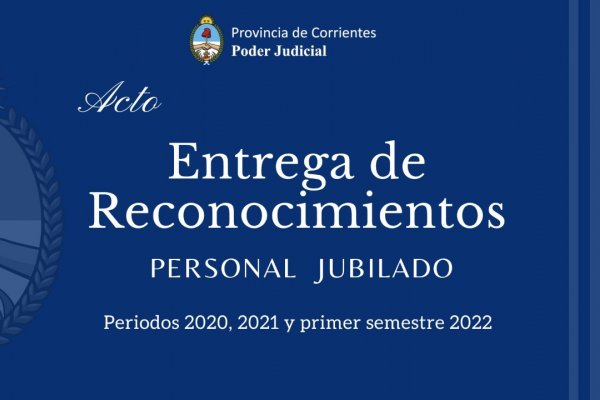 El Superior Tribunal y el Ministerio Público entregarán placas recordatorias a más de 140 jubilados