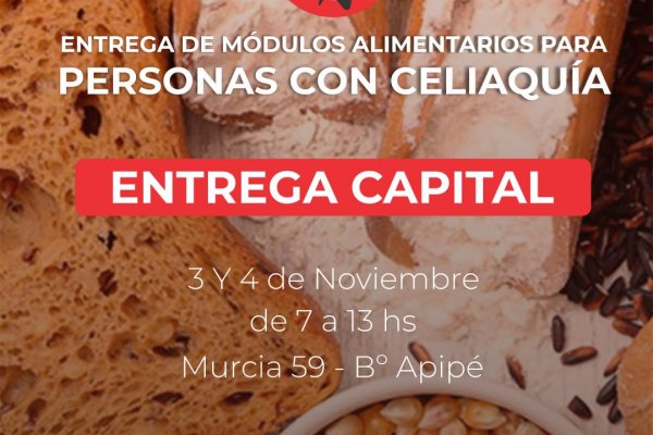 Se entregan módulos alimentarios para celíacos