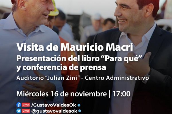 Mauricio Macri presenta su nuevo libro en Corrientes