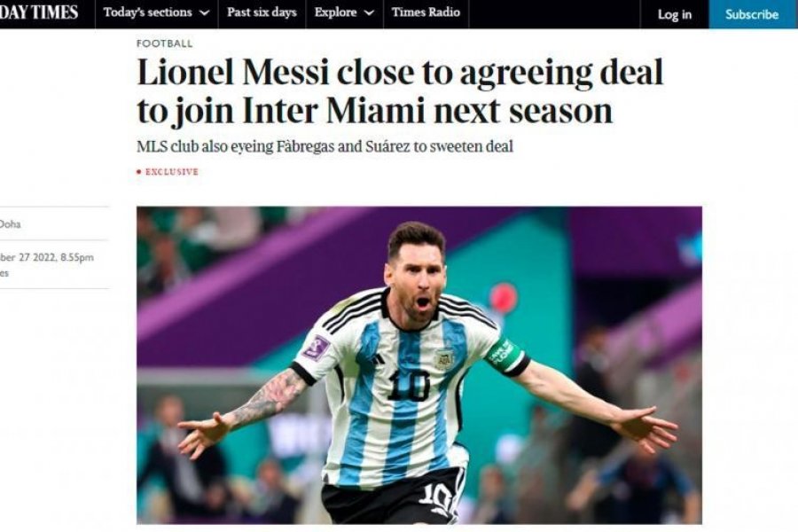 Un diario británico afirmó que Messi ya acordó sumarse al Inter Miami en 2023
