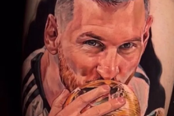 Un correntino diseñó un increíble tatuaje de Messi