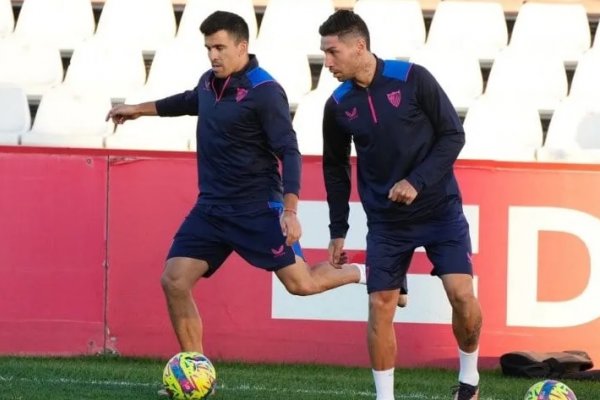 Marcos Acuña y Gonzalo Montiel ya se entrenan en Sevilla