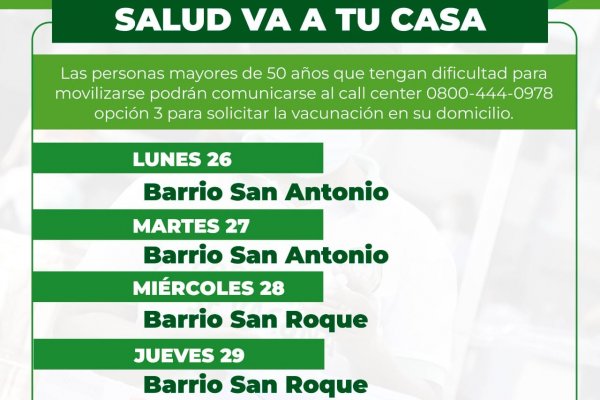 Salud va a tu casa: Hoy en Barrio San Roque