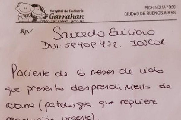 IOSCOR: nuevo reclamo por una cobertura para un niño de 6 meses que necesita cirugía
