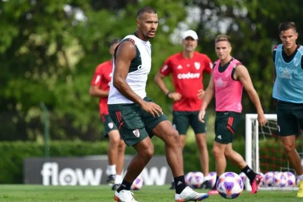 Rondón fue presentado en River y tuvo su primera práctica con Demichelis