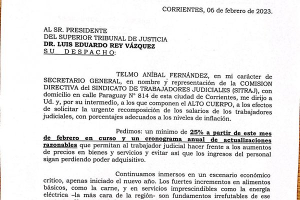Corrientes y la pelea por el salario: judiciales apuran al presidente del STJ