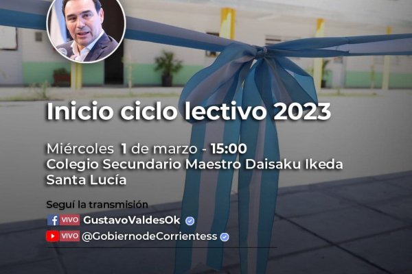 Valdés abrirá el ciclo lectivo 2023 en Santa Lucía