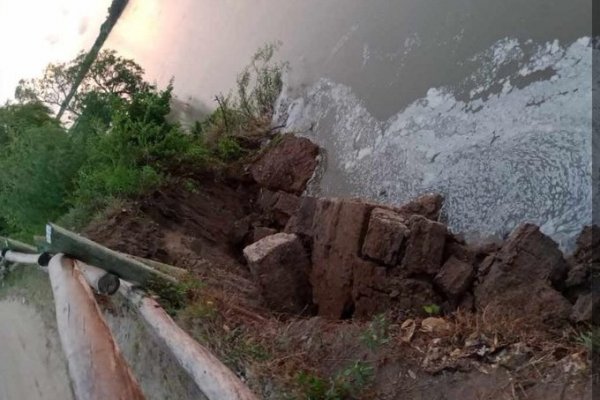 Creciente del río: otro desmoronamiento en Goya afecta a un paraje rural