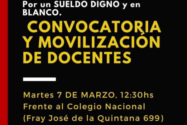 Docentes de la provincia se autoconvocan y marchan en reclamo de mejoras salariales