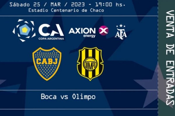 Este jueves salen a la venta las entradas para Boca – Olimpo en Chaco