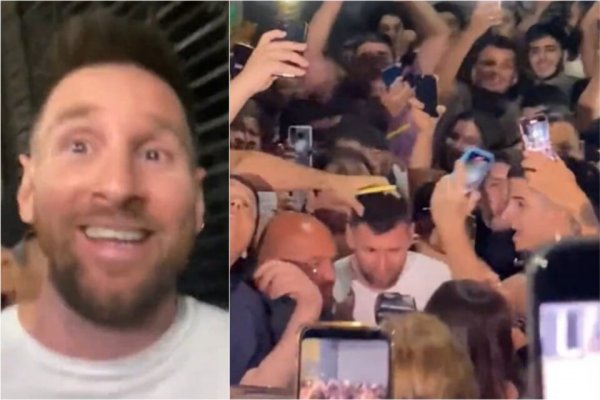 Lionel Messi fue a comer a la parrilla Don Julio y una marea de gente lo alentó desde la puerta