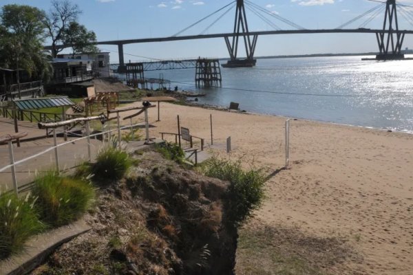 Quedó inhabilitado el ingreso a la playa Islas Malvinas I por la creciente del Río Paraná