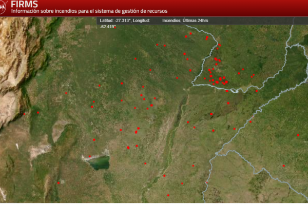 Humo en Corrientes: mapeo satelital muestra focos de incendios en Paraguay