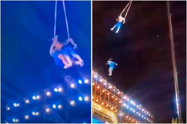 Una trapecista china murió tras caer desde más de 9 metros de altura en un show