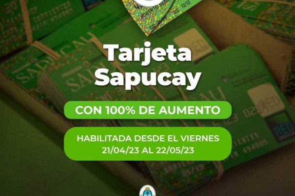 Desde hoy se encuentran habilitadas las Tarjeta Sapucay