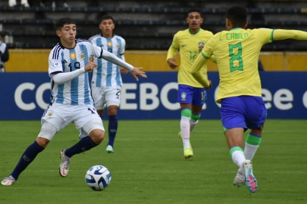 La Selección Argentina perdió ante Brasil en el cierre del Sudamericano Sub 17