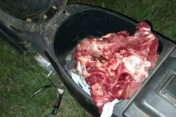 Dos personas fueron demoradas porque llevaban carne en el baúl de una moto