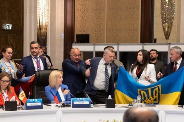 Diputados rusos y ucranianos terminaron a las piñas en una cumbre internacional