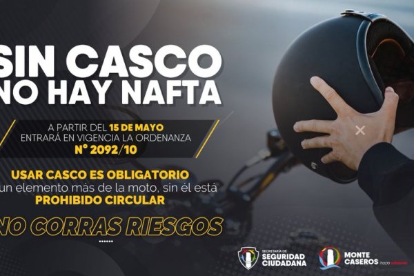 Una comuna correntina prohíbe la venta de nafta a motociclistas sin casco