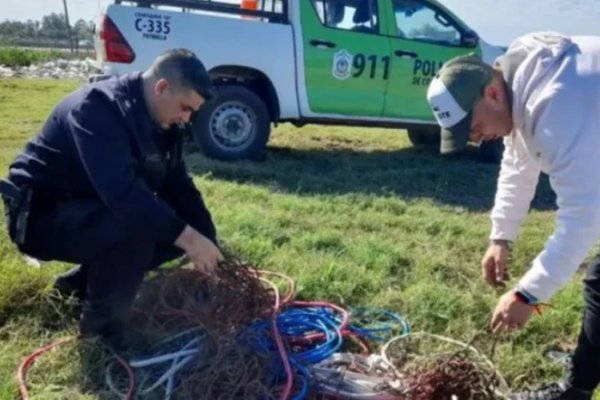 Recuperaron cables robados a la vera de la Ruta 5